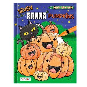 Bendon Seven Silly Pumpkins Color and Read Along Book Hardcover Storybook